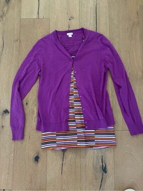 J. Crew Purple Button Front Women's Cardigan